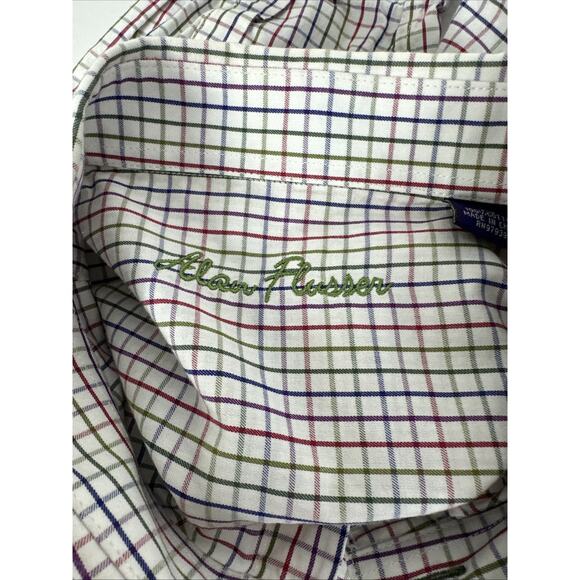 Alan Flusser Multicolor Plaid Long Sleeve Button Up 100% Cotton Size XL - Picture 10 of 10